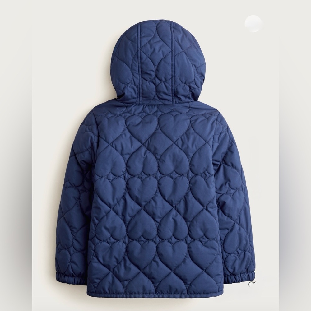 J. Crew Navy Quilted Hooded Puffer Jacket for Kids - Picture 3 of 6
